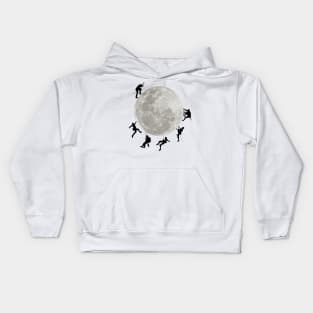 Climbing on the moon Kids Hoodie